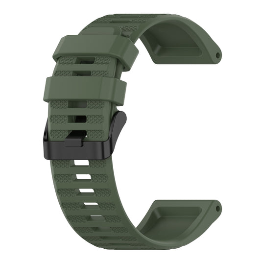 For Garmin Fenix 6X Sapphire 26mm Horizontal Texture Silicone Watch Band with Removal Tool(Army Green) - Watch Bands by buy2fix | Online Shopping UK | buy2fix