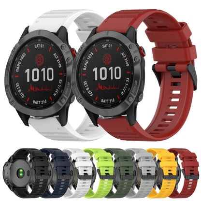 For Garmin Fenix 6X Sapphire 26mm Horizontal Texture Silicone Watch Band with Removal Tool(Army Green) - Watch Bands by buy2fix | Online Shopping UK | buy2fix
