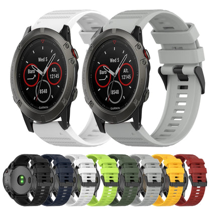 For Garmin Fenix 3 HR 26mm Horizontal Texture Silicone Watch Band with Removal Tool(Black) - Watch Bands by buy2fix | Online Shopping UK | buy2fix