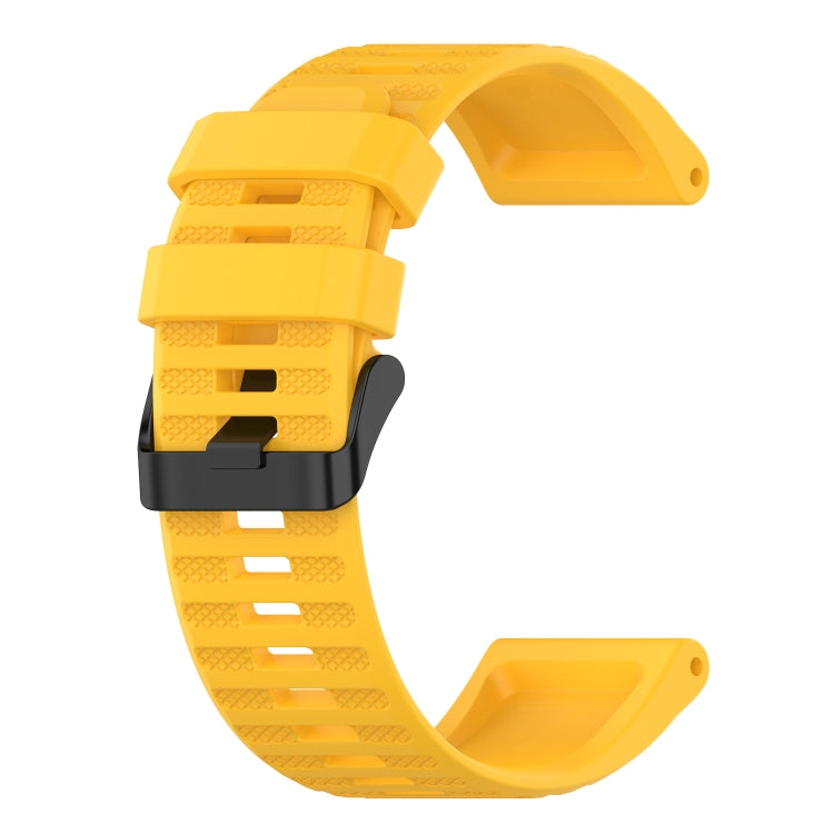 For Garmin Fenix 3 Sapphire 26mm Horizontal Texture Silicone Watch Band with Removal Tool(Yellow) - Watch Bands by buy2fix | Online Shopping UK | buy2fix