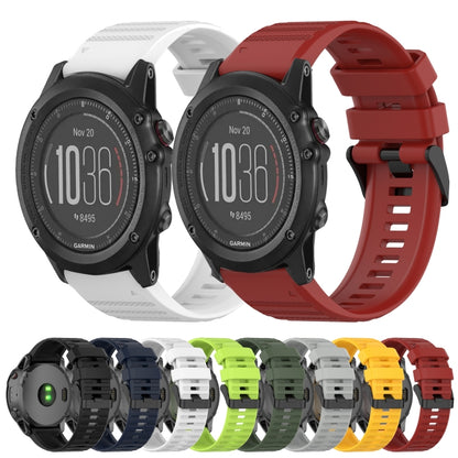 For Garmin Fenix 3 Sapphire 26mm Horizontal Texture Silicone Watch Band with Removal Tool(White) - Watch Bands by buy2fix | Online Shopping UK | buy2fix
