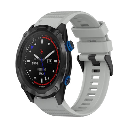For Garmin Descent MK 2i 26mm Horizontal Texture Silicone Watch Band with Removal Tool(Grey) - Watch Bands by buy2fix | Online Shopping UK | buy2fix