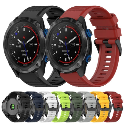 For Garmin Descent MK 2i 26mm Horizontal Texture Silicone Watch Band with Removal Tool(Grey) - Watch Bands by buy2fix | Online Shopping UK | buy2fix