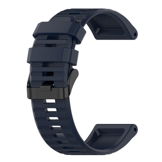 For Garmin Fenix 6 GPS 22mm Horizontal Texture Silicone Watch Band with Removal Tool(Navy Blue) - Watch Bands by buy2fix | Online Shopping UK | buy2fix