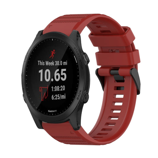 For Garmin Forerunner 945 22mm Horizontal Texture Silicone Watch Band with Removal Tool(Red) - Watch Bands by buy2fix | Online Shopping UK | buy2fix