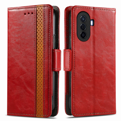 For Huawei  Nova Y70 CaseNeo Splicing Dual Magnetic Buckle Leather Phone Case(Red) - Huawei Cases by buy2fix | Online Shopping UK | buy2fix