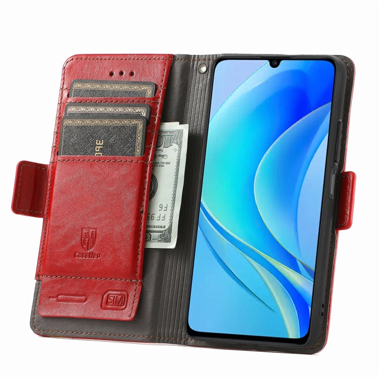 For Huawei  Nova Y70 CaseNeo Splicing Dual Magnetic Buckle Leather Phone Case(Red) - Huawei Cases by buy2fix | Online Shopping UK | buy2fix