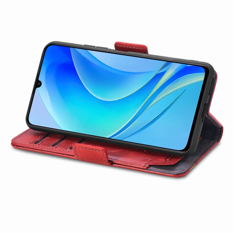 For Huawei  Nova Y70 CaseNeo Splicing Dual Magnetic Buckle Leather Phone Case(Red) - Huawei Cases by buy2fix | Online Shopping UK | buy2fix