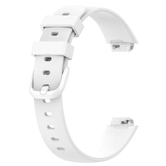 For Fitbit Inspire 3 Solid Color Silicone Watch Band, Size:L(White) - Watch Bands by buy2fix | Online Shopping UK | buy2fix