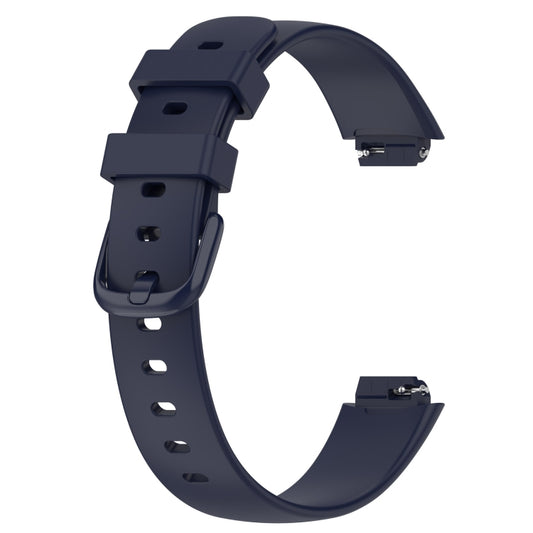 For Fitbit Inspire 3 Solid Color Silicone Watch Band, Size:L(Dark Blue) - Watch Bands by buy2fix | Online Shopping UK | buy2fix