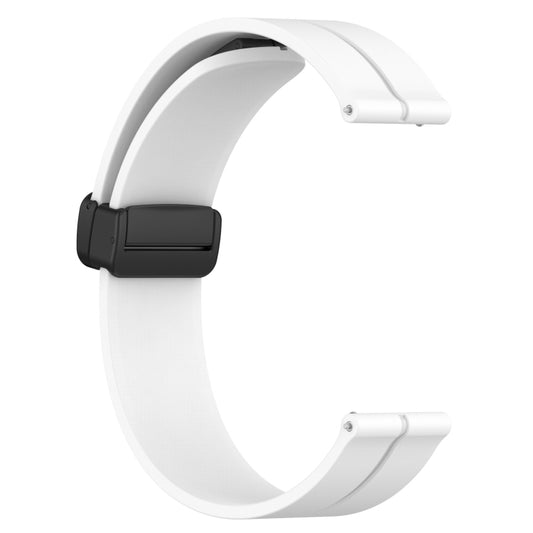 For Garmin Forerunner 55 20mm Solid Color Magnetic Clasp Silicone Watch Band(White) - Watch Bands by buy2fix | Online Shopping UK | buy2fix