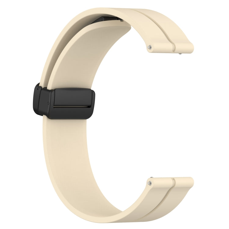 For Garmin Forerunner 55 20mm Solid Color Magnetic Clasp Silicone Watch Band(Beige) - Watch Bands by buy2fix | Online Shopping UK | buy2fix