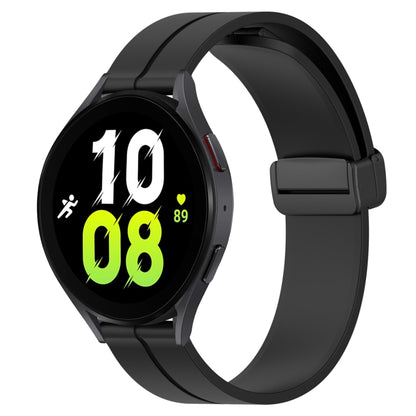 For Samsung Galaxy Watch 5 40mm 20mm Solid Color Magnetic Clasp Silicone Watch Band(Black) - Watch Bands by buy2fix | Online Shopping UK | buy2fix