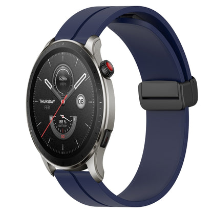 For Amazfit GTR 4 22mm Solid Color Magnetic Clasp Silicone Watch Band(Midnight Blue) - Watch Bands by buy2fix | Online Shopping UK | buy2fix