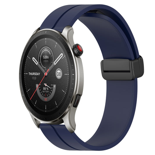 For Amazfit GTR 4 22mm Solid Color Magnetic Clasp Silicone Watch Band(Midnight Blue) - Watch Bands by buy2fix | Online Shopping UK | buy2fix