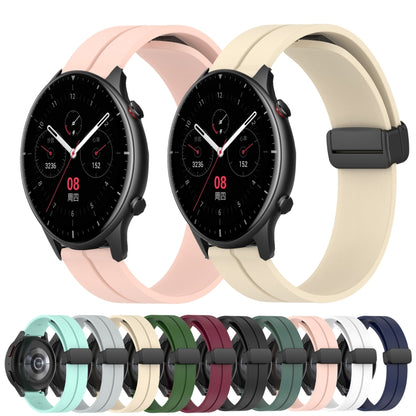 For Amazfit GTR 4 22mm Solid Color Magnetic Clasp Silicone Watch Band(Midnight Blue) - Watch Bands by buy2fix | Online Shopping UK | buy2fix