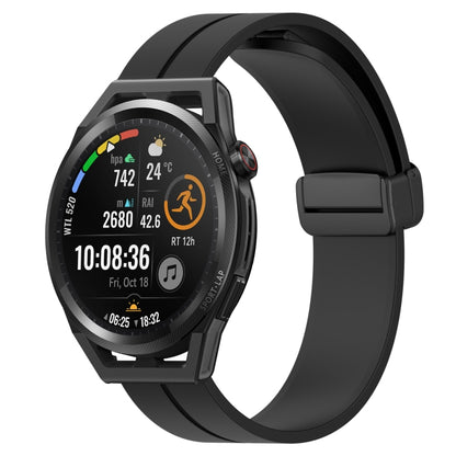 For Huawei Watch GT Runner 22mm Solid Color Magnetic Clasp Silicone Watch Band(Black) by buy2fix