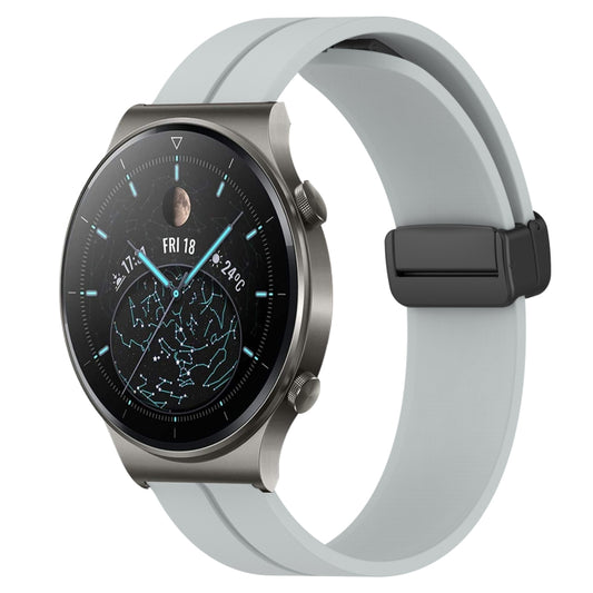 For Huawei GT2 Pro 22mm Solid Color Magnetic Clasp Silicone Watch Band(Grey) by buy2fix