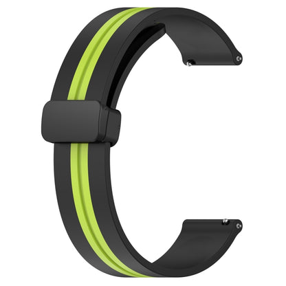 For Huawei GT2 Pro 22mm Folding Magnetic Clasp Silicone Watch Band(Black+Lime Green) by buy2fix
