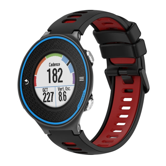 For Garmin Forerunner 620 Two-Color Silicone Watch Band(Black+Red) - Watch Bands by buy2fix | Online Shopping UK | buy2fix