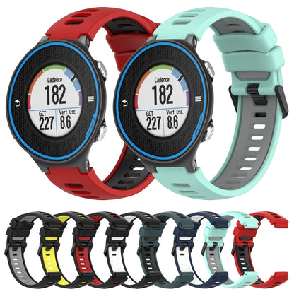 For Garmin Forerunner 620 Two-Color Silicone Watch Band(Black+Red) by buy2fix