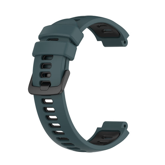 For Garmin Forerunner 735 / 735XT Two-Color Silicone Watch Band(Olive Green + Black) - Watch Bands by buy2fix | Online Shopping UK | buy2fix