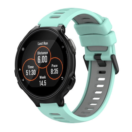 For Garmin Forerunner 735 / 735XT Two-Color Silicone Watch Band(Teal+Grey) - Watch Bands by buy2fix | Online Shopping UK | buy2fix