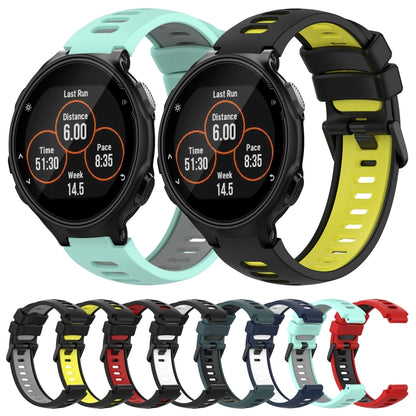 For Garmin Forerunner 735 / 735XT Two-Color Silicone Watch Band(Teal+Grey) - Watch Bands by buy2fix | Online Shopping UK | buy2fix