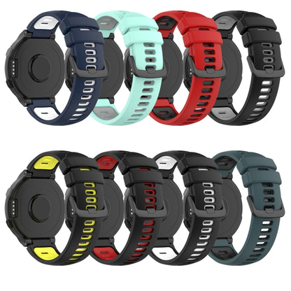 For Garmin Forerunner 735 / 735XT Two-Color Silicone Watch Band(Teal+Grey) - Watch Bands by buy2fix | Online Shopping UK | buy2fix
