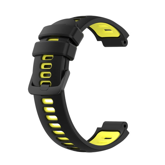 For Garmin Approach S20 Two-Color Silicone Watch Band(Black+Yellow) - Watch Bands by buy2fix | Online Shopping UK | buy2fix