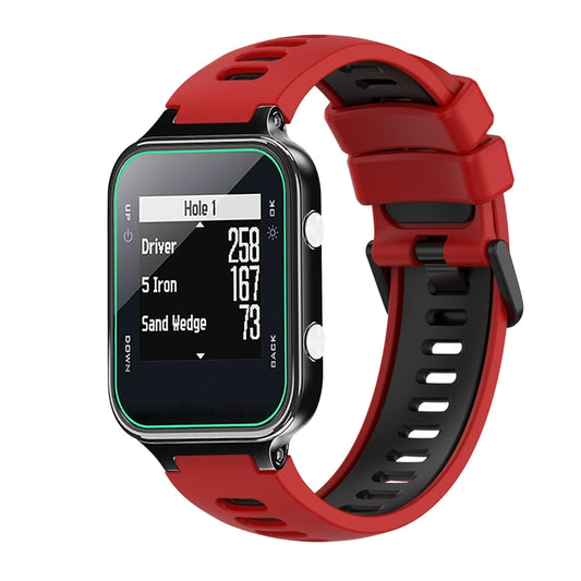 For Garmin Approach S20 Two-Color Silicone Watch Band(Red+Black) - Watch Bands by buy2fix | Online Shopping UK | buy2fix