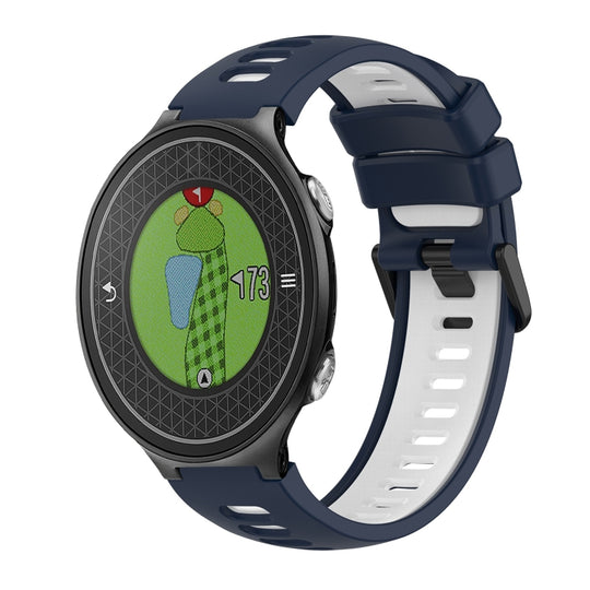 For Garmin Approach S6 Two-Color Silicone Watch Band(Midnight Blue + White)