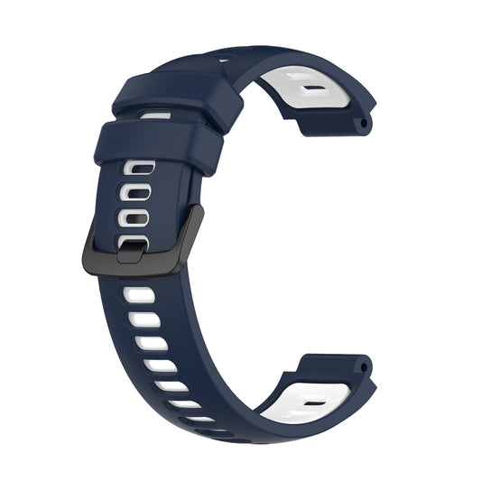 For Garmin Approach S6 Two-Color Silicone Watch Band(Midnight Blue + White) - Watch Bands by buy2fix | Online Shopping UK | buy2fix