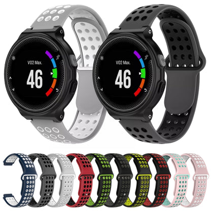 For Garmin Forerunner 230 Two-Color Punched Breathable Silicone Watch Band(Grey+Black) - Watch Bands by buy2fix | Online Shopping UK | buy2fix