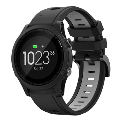 For Garmin Forerunner 935 22mm Two-Color Sports Silicone Watch Band(Black+Grey) - Watch Bands by buy2fix | Online Shopping UK | buy2fix
