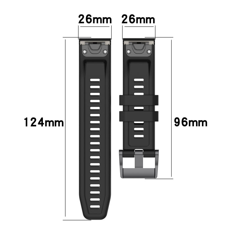 For Garmin Fenix 5X Plus 26mm Two-Color Sports Silicone Watch Band(White+Black) by buy2fix
