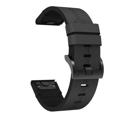For Garmin Instinct 22mm Leather Steel Buckle Watch Band(Black) by buy2fix