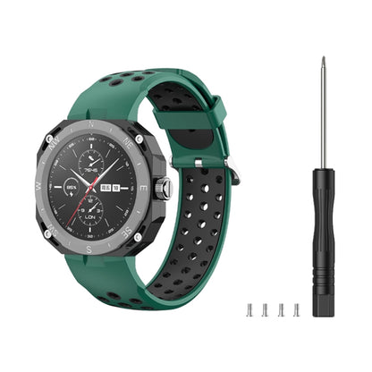 For Huawei Watch GT Cyber Two-Color Breathable Watch Band(Green+Black) by buy2fix