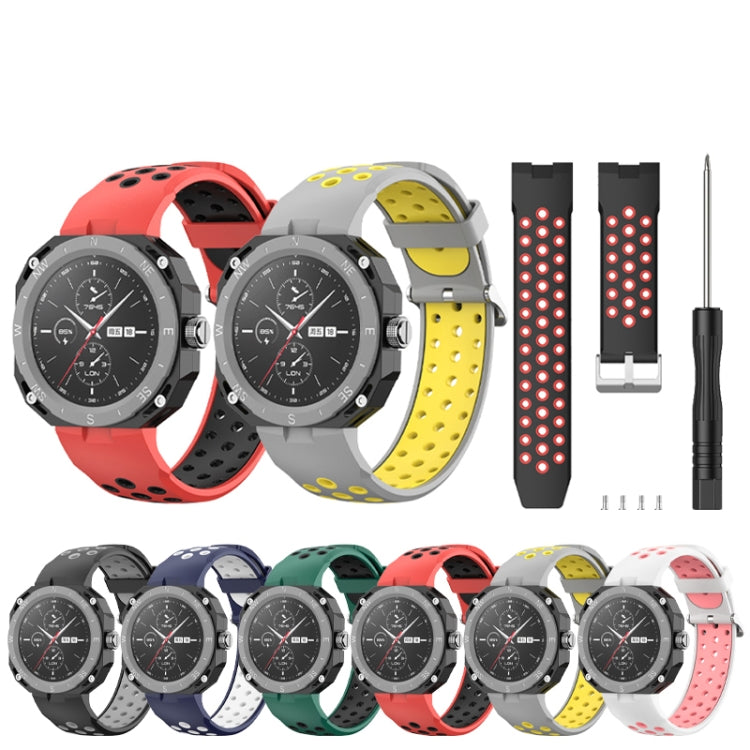 For Huawei Watch GT Cyber Two-Color Breathable Watch Band(Green+Black) by buy2fix