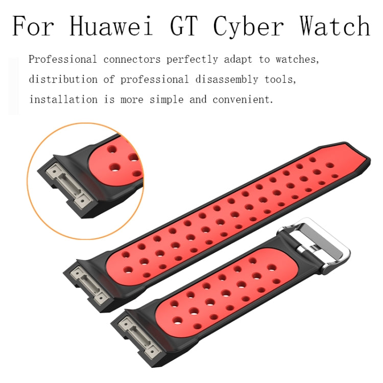 For Huawei Watch GT Cyber Two-Color Breathable Watch Band(Green+Black) by buy2fix