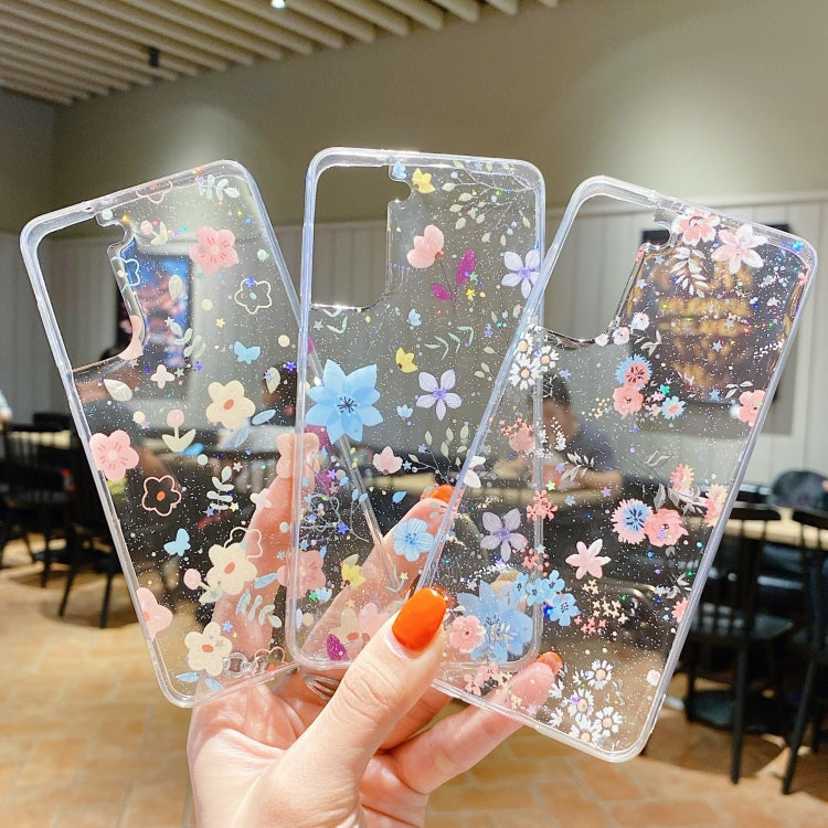 For Samsung Galaxy A02s EU Version Fresh Small Floral Epoxy TPU Phone Case(Pink Flowers 3) by buy2fix