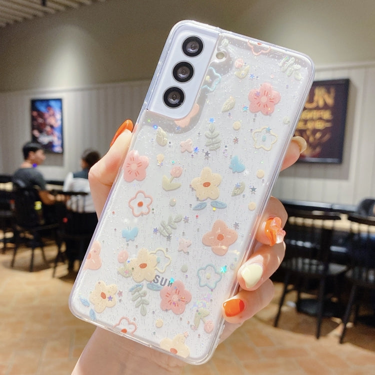 For Samsung Galaxy S21 FE 5G Fresh Small Floral Epoxy TPU Phone Case(Hand-painted Flowers 2) by buy2fix