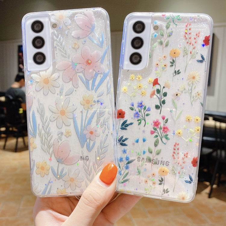For Samsung Galaxy S21 FE 5G Fresh Small Floral Epoxy TPU Phone Case(Hand-painted Flowers 2) by buy2fix