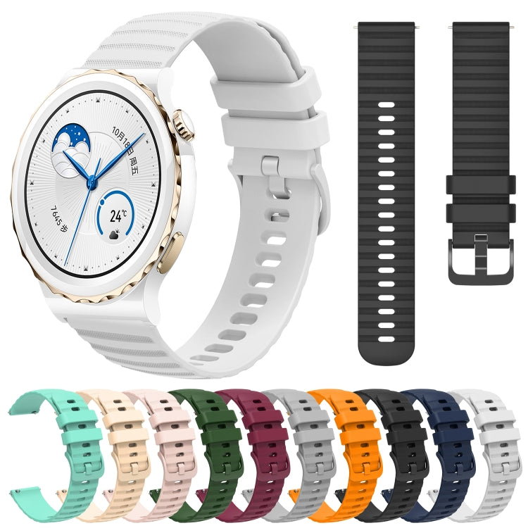 For Huawei Watch GT3 Pro 43mm 20mm Wavy Dot Pattern Solid Color Silicone Watch Band(Beige) by buy2fix