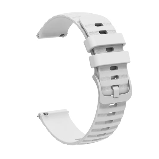 For Garmin Forerunner Sq2 Music 20mm Wavy Dot Pattern Solid Color Silicone Watch Band(White) - Watch Bands by buy2fix | Online Shopping UK | buy2fix