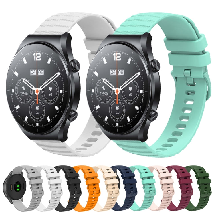 For Xiaomi MI Watch S1 22mm Wavy Dot Pattern Solid Color Silicone Watch Band(Black) - Watch Bands by buy2fix | Online Shopping UK | buy2fix