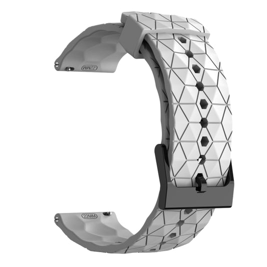 For Samsung Galaxy Watch3 45mm 22mm Football Pattern Solid Color Silicone Watch Band(White) - Watch Bands by buy2fix | Online Shopping UK | buy2fix