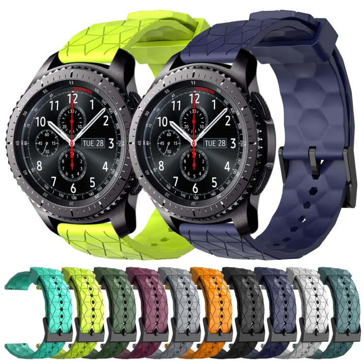 For Samsung Gear S3 Frontier 22mm Football Pattern Solid Color Silicone Watch Band(Navy Blue) - Watch Bands by buy2fix | Online Shopping UK | buy2fix