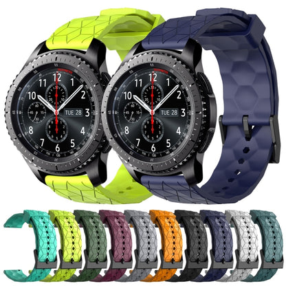 For Samsung Gear S3 Frontier 22mm Football Pattern Solid Color Silicone Watch Band(Navy Blue) - Watch Bands by buy2fix | Online Shopping UK | buy2fix