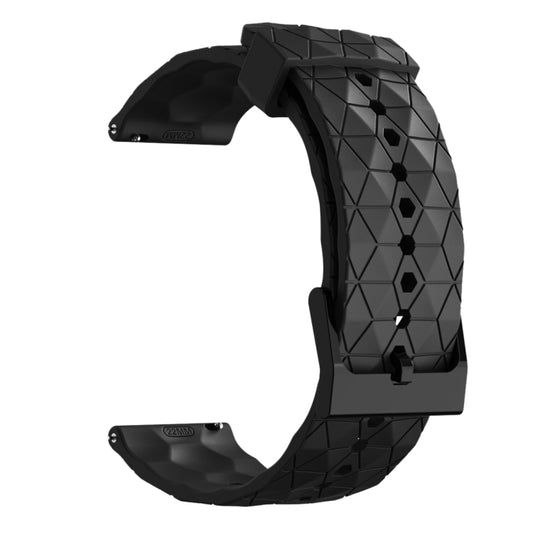 For Amazfit GTR 4 22mm Football Pattern Solid Color Silicone Watch Band(Black) - Watch Bands by buy2fix | Online Shopping UK | buy2fix